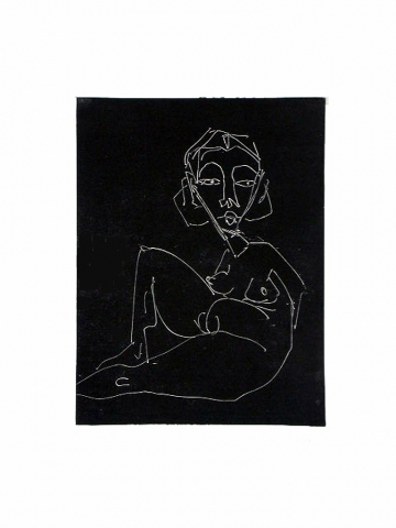 Monotipo36: Africana 4 - 2008 - Plancha 16x12cm - Papel 250gr. Canson Guarro